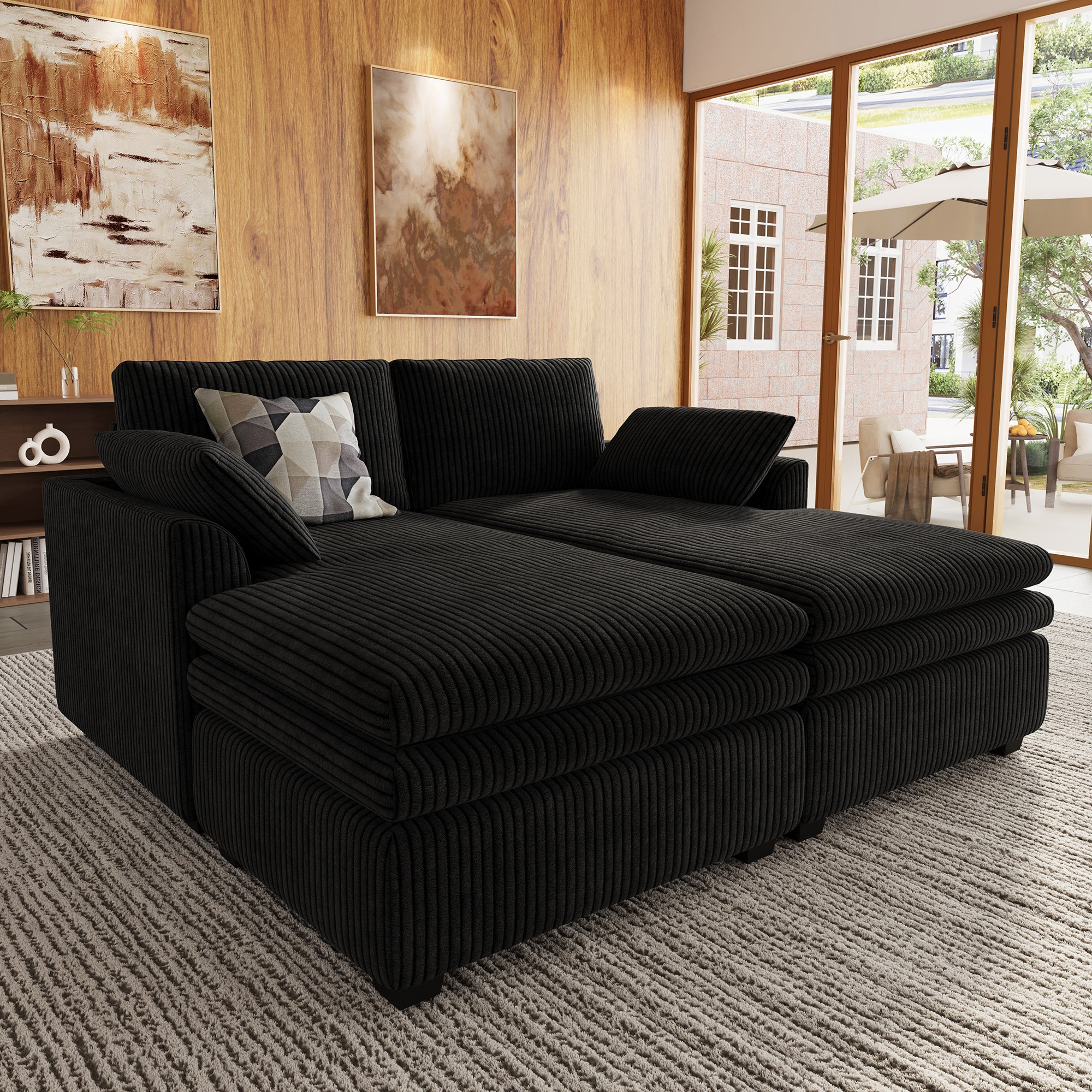 Vayla Oversized Cloud Double Chaise Sofa Sleeper Loveseat