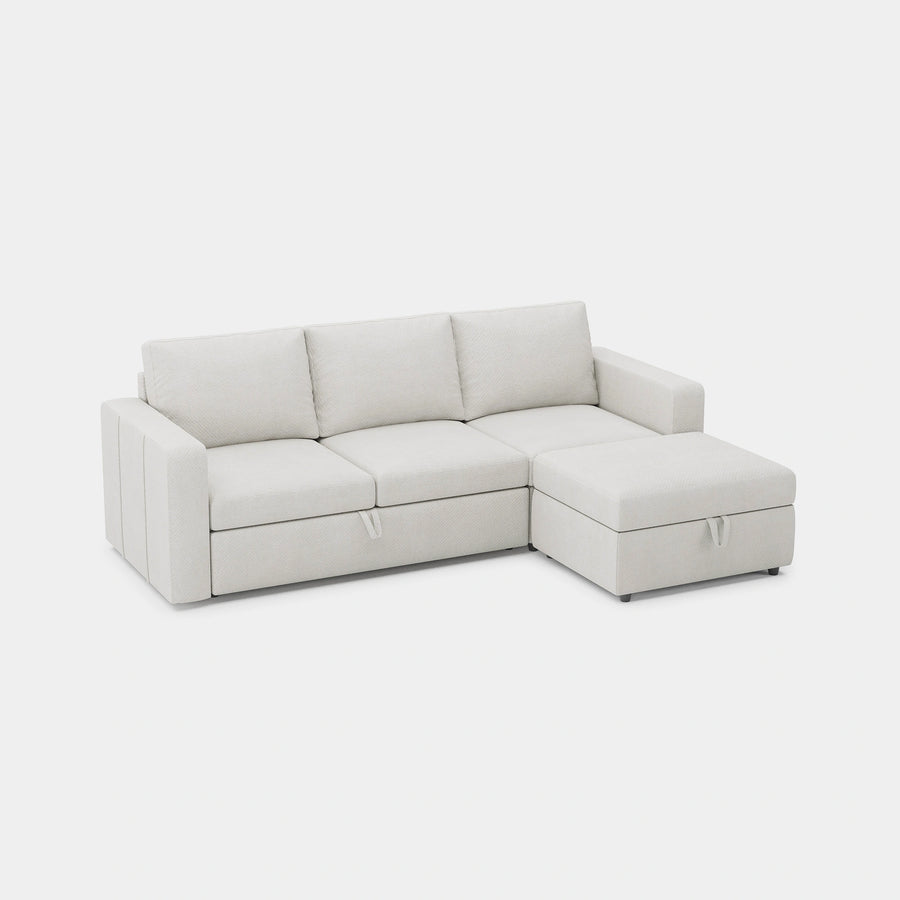 Misty-White-/-Chenille-4-Seat-L-Shaped-Pullout-Sectional