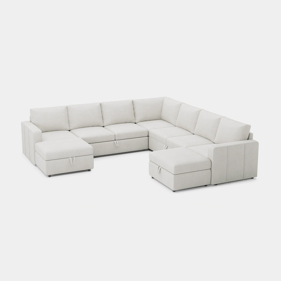 Misty-White-/-Chenille-9-Seat-U-Shaped-Pullout-Sectional