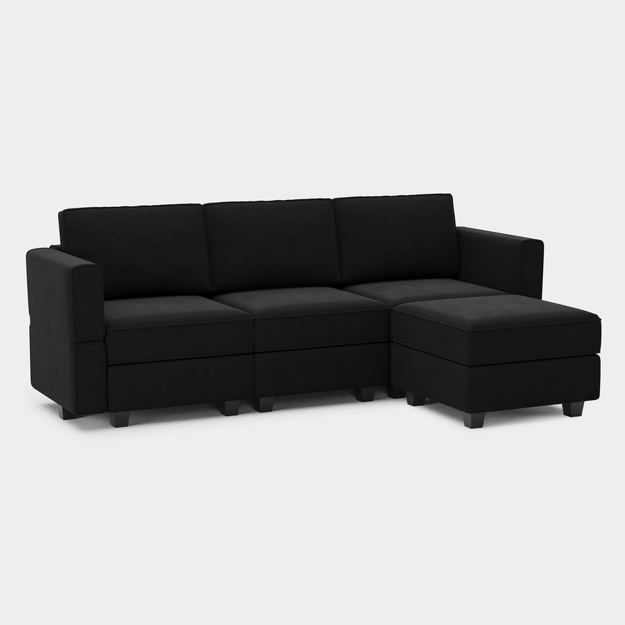 Midnight-Black-/-Velvet-4-Seat-L-Shaped-Sectional
