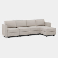 Pearl-Grey-/-Velvet-5-Seat-L-Shaped-Sectional