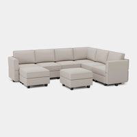 Pearl-Grey-/-Velvet-8-Seat-U-Shaped-Sectional