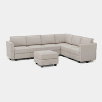 Pearl-Grey-/-Velvet-7-Seat-L-Shaped-Sectional