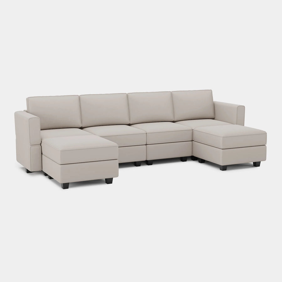 Pearl-Grey-/-Velvet-6-Seat-U-Shaped-Open-Sectional