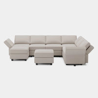 Pearl-Grey-/-Velvet-8-Seat-U-Shaped-Sectional