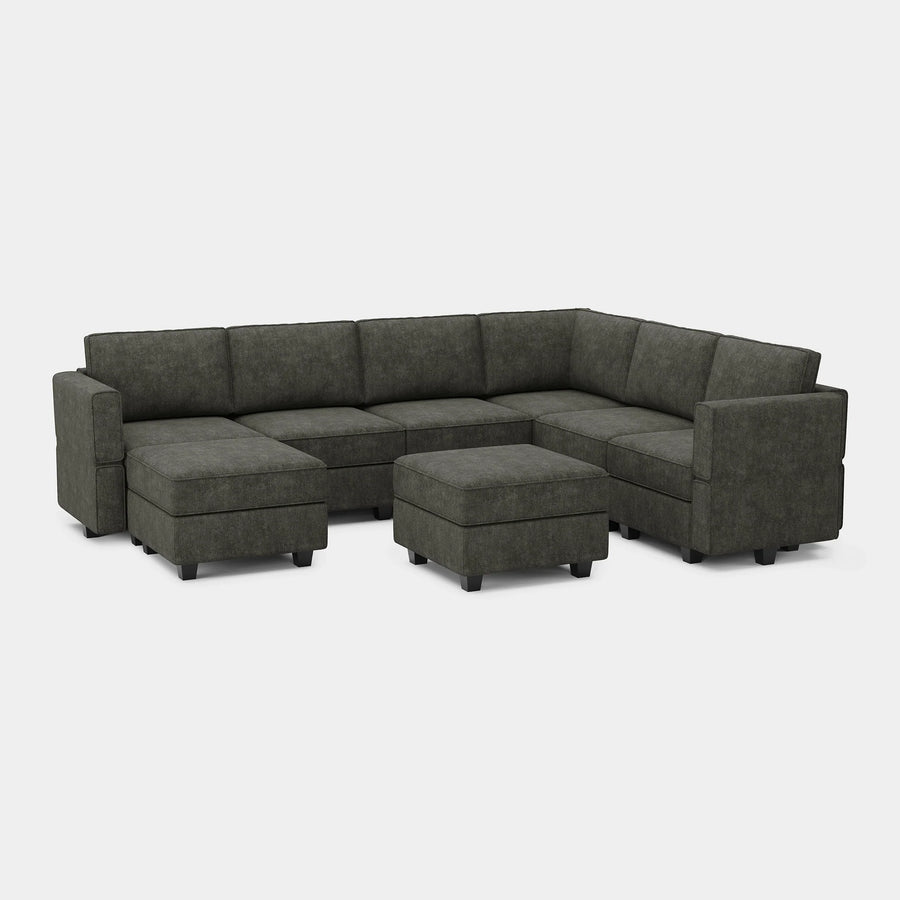 Charcoal-Grey-/-Terry-8-Seat-U-Shaped-Sectional