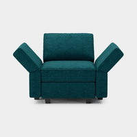 Soforia-Arm-Chair-Peacock-Blue-Terry-Adjustable-Backrest