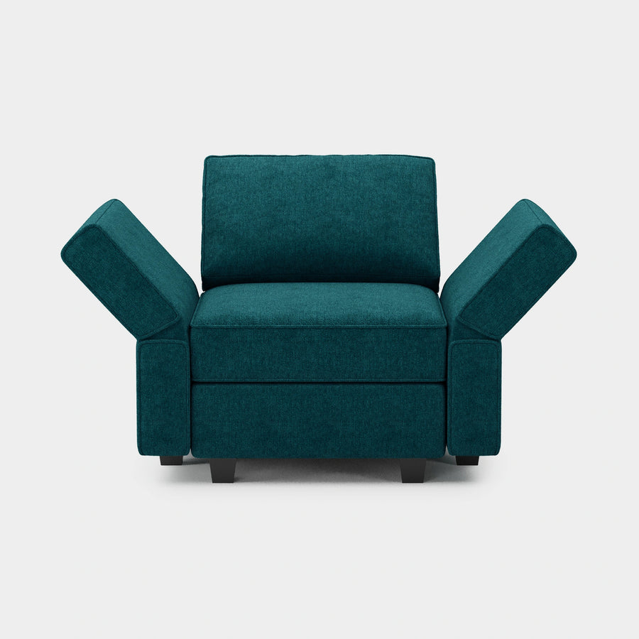 Soforia-Arm-Chair-Peacock-Blue-Terry-Adjustable-Backrest