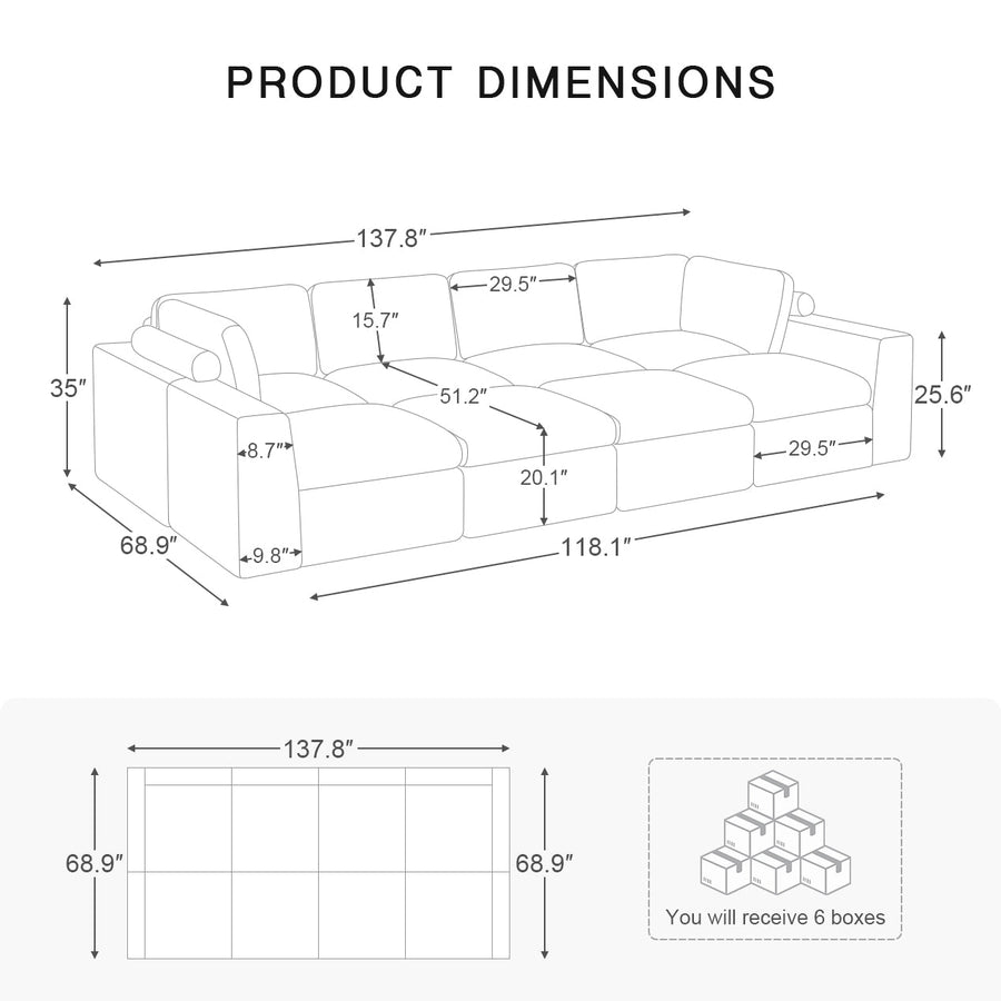 8-Seats-Sleeper-Sectional-dimension