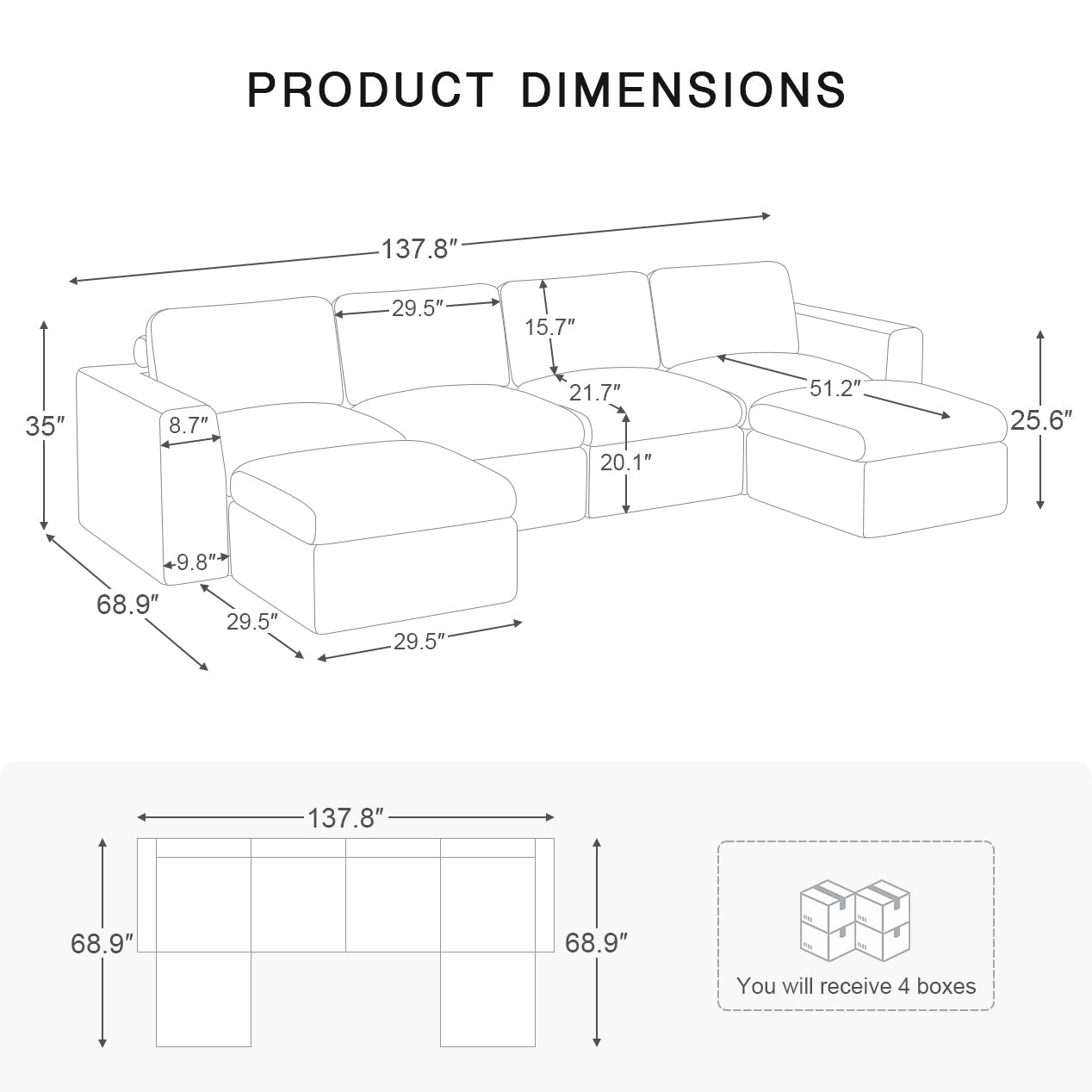 4-Seats-U-Shaped-Sectional-dimension