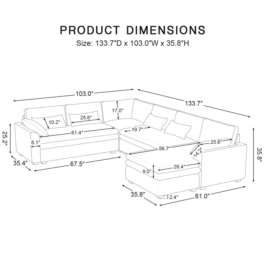 6-Seat-L-Shaped-Right-Chaise-Sectional-dimension