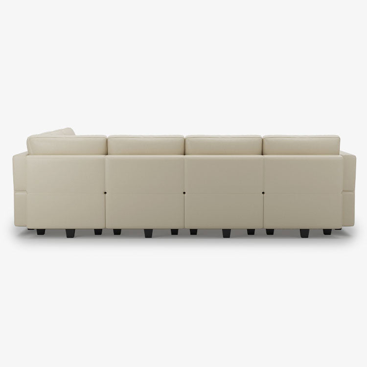 Belffin 7 Seats + 9 Sides Modular Leather Sofa with Storage Ottoman