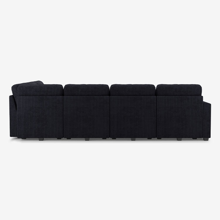 Belffin 7 Seats + 9 Sides Oversized Modular Wide-Ribbed Corduroy Sofa with Large Storage Ottoman