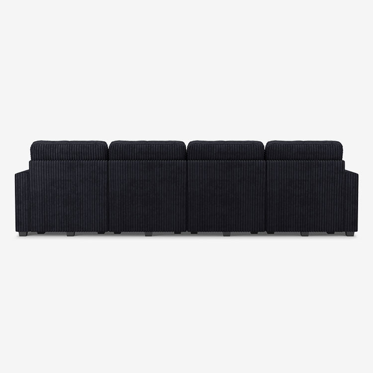 Belffin 6 Seats + 6 Sides Oversized Modular Wide-Ribbed Corduroy Sofa with Large Storage Seat