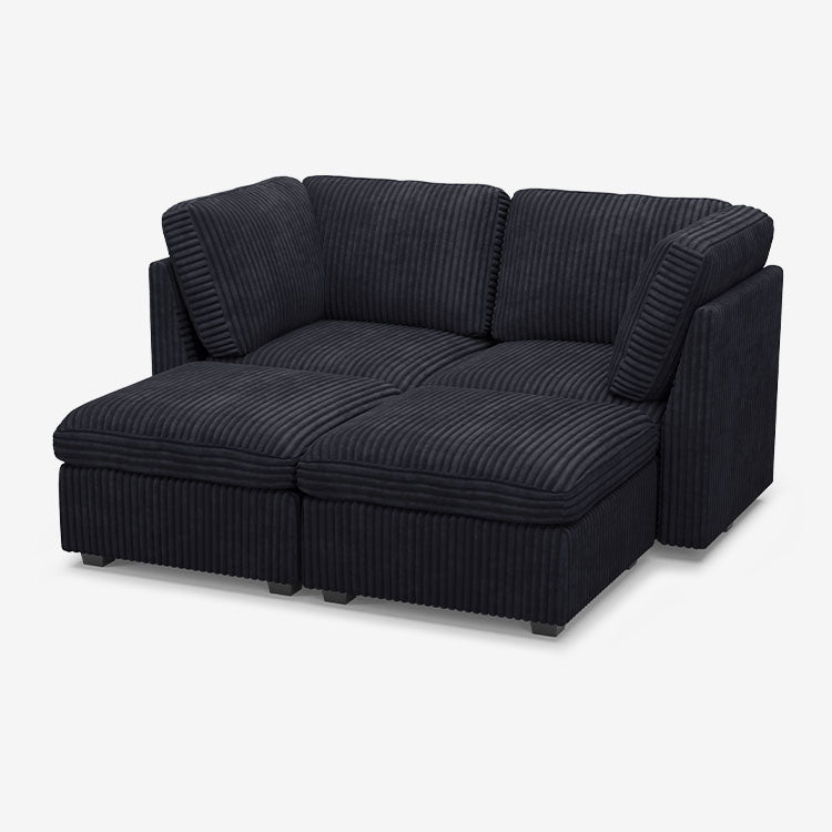 Belffin 4 Seats + 4 Sides Oversized Modular Sleeper Wide-Ribbed Corduroy Sofa with Large Storage Seat