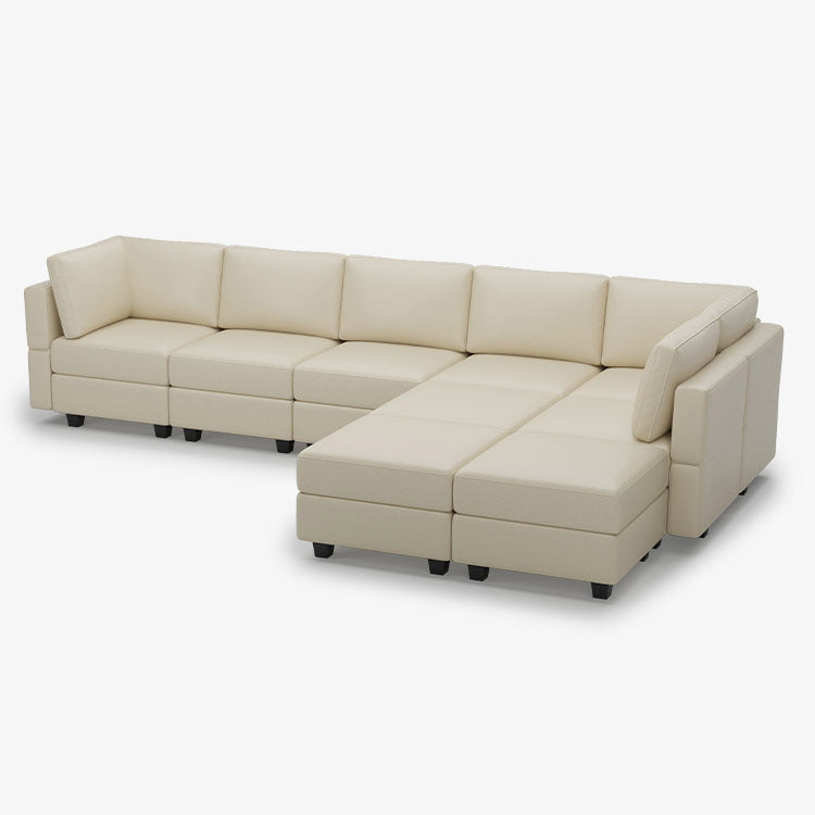 Belffin 9 Seats + 8 Sides Modular Leather Sofa with Storage Seat