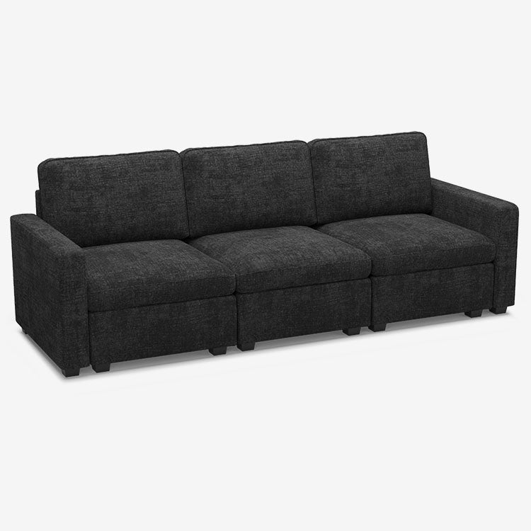 Belffin 3 Seats + 5 Sides Oversized Modular Chenille Cloud Sofa with Large Storage Seat