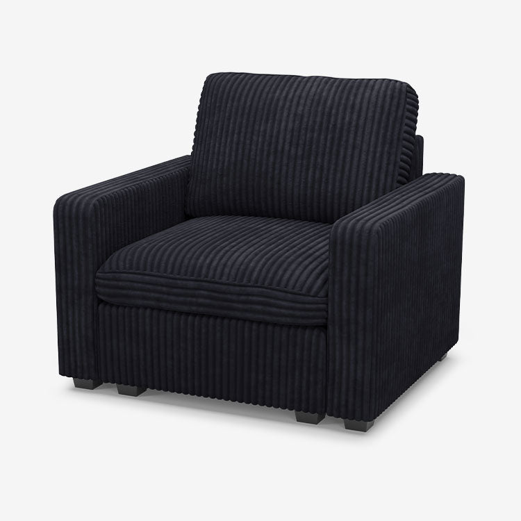 Belffin 1 Seat + 2 Sides Oversized Modular Wide-Ribbed Corduroy Sofa with Large Storage Seat