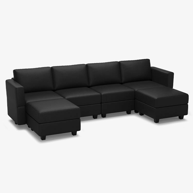 Belffin 6 Seats + 6 Sides Modular Leather Sofa with Storage Seat