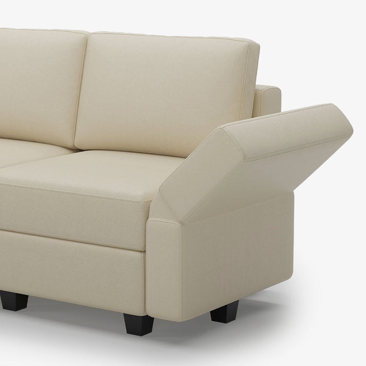 Belffin 1 Seat + 2 Sides Modular Leather Sofa with Storage Seat