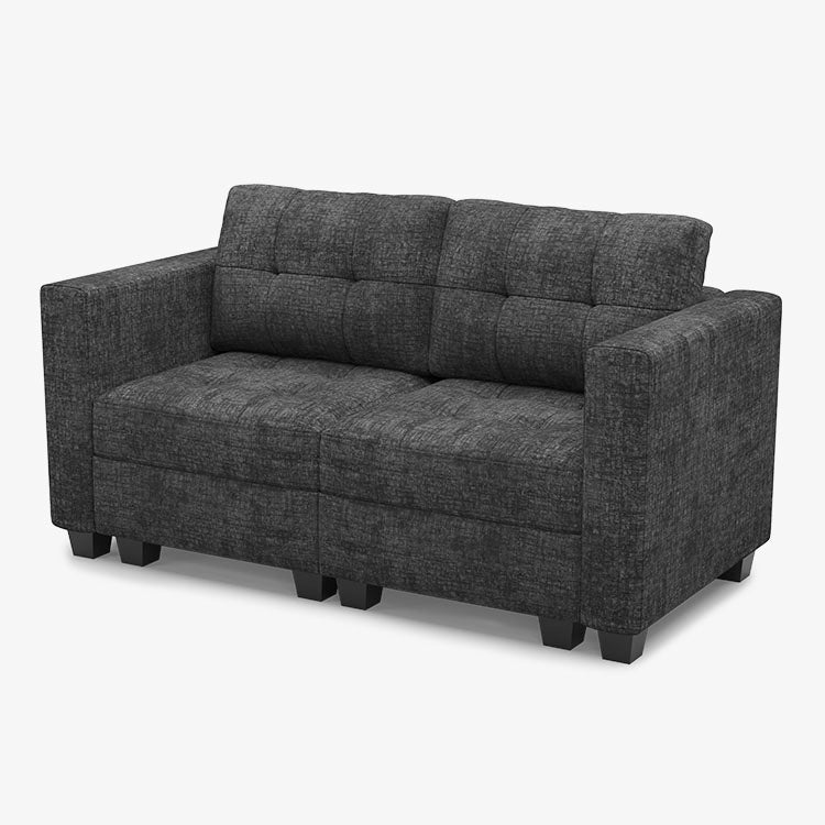 Belffin 2 Seats + 4 Sides Modular Chenille Tufted Loveseat Sofa with Storage Seat