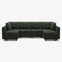 Moss-Green-/-Chenille-6-Seat-U-Shaped-Sectional
