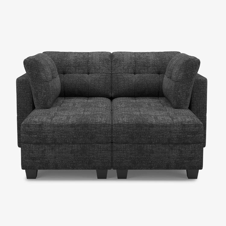 Belffin 4 Seats + 4 Sides Modular Sleeper Chenille Tufted Sofa with Storage Seat