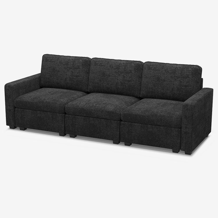 Belffin 3 Seats + 5 Sides Oversized Modular Chenille Cloud Sofa with Large Storage Seat