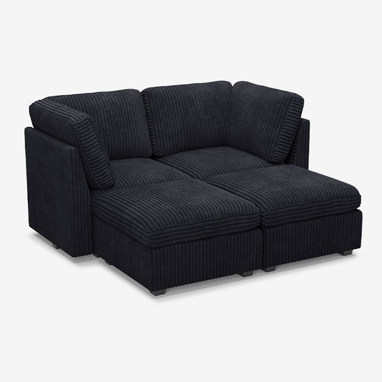 Belffin 4 Seats + 4 Sides Oversized Modular Sleeper Wide-Ribbed Corduroy Sofa with Large Storage Seat