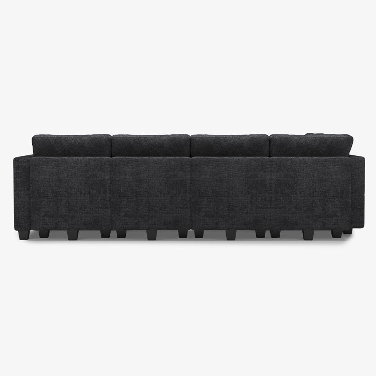 Belffin 7 Seats + 9 Sides Modular Chenille Tufted Sofa with Storage Ottoman