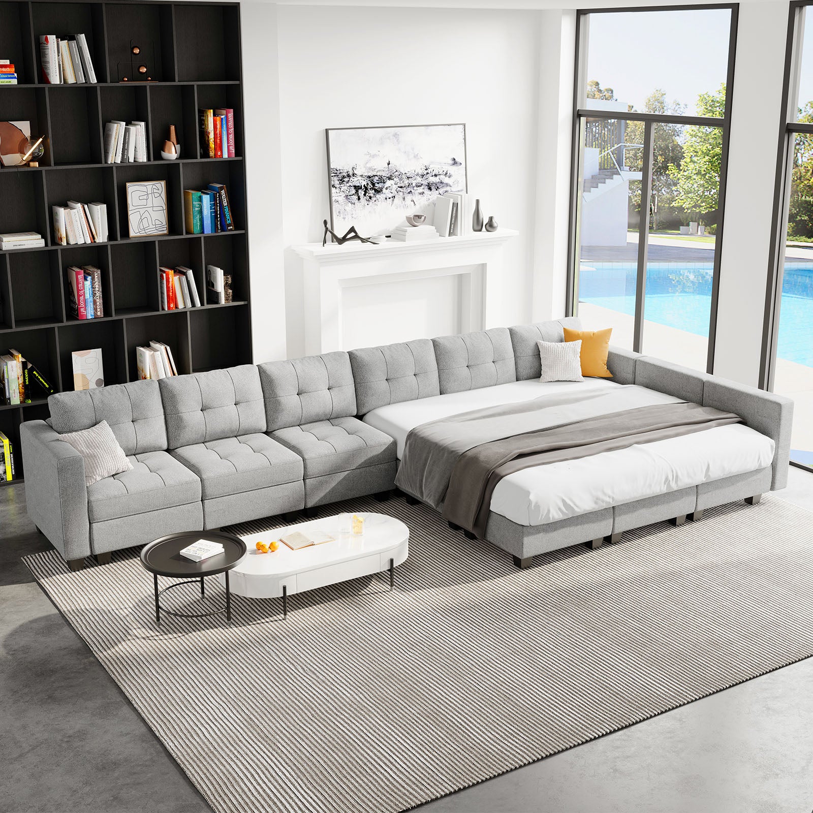 Belffin 12 Seats + 10 Sides Modular Weave Sofa with Storage Seat