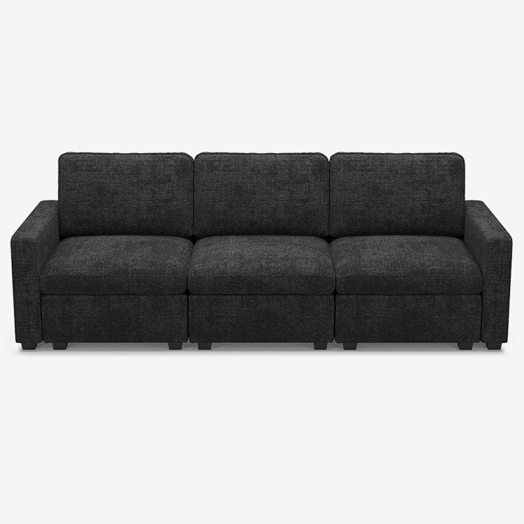 Belffin 3 Seats + 5 Sides Oversized Modular Chenille Cloud Sofa with Large Storage Seat