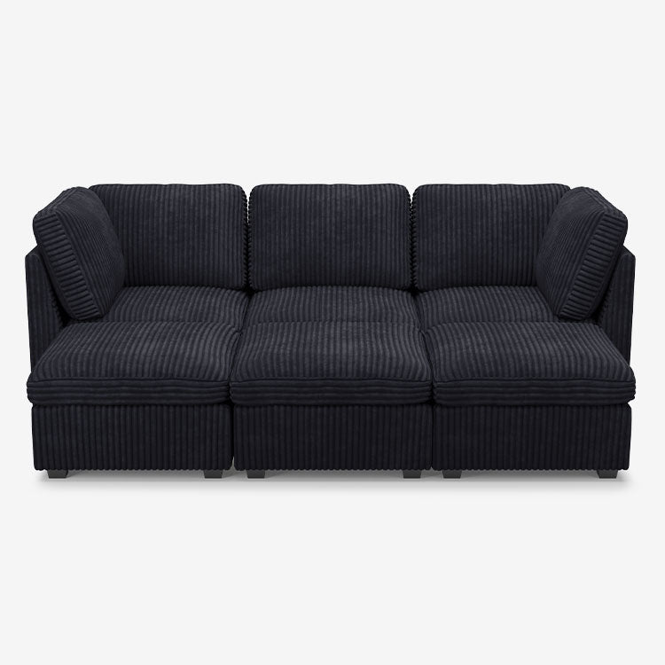 Belffin 6 Seats + 5 Sides Oversized Modular Wide-Ribbed Corduroy Sleeper Sofa with Large Storage Seat