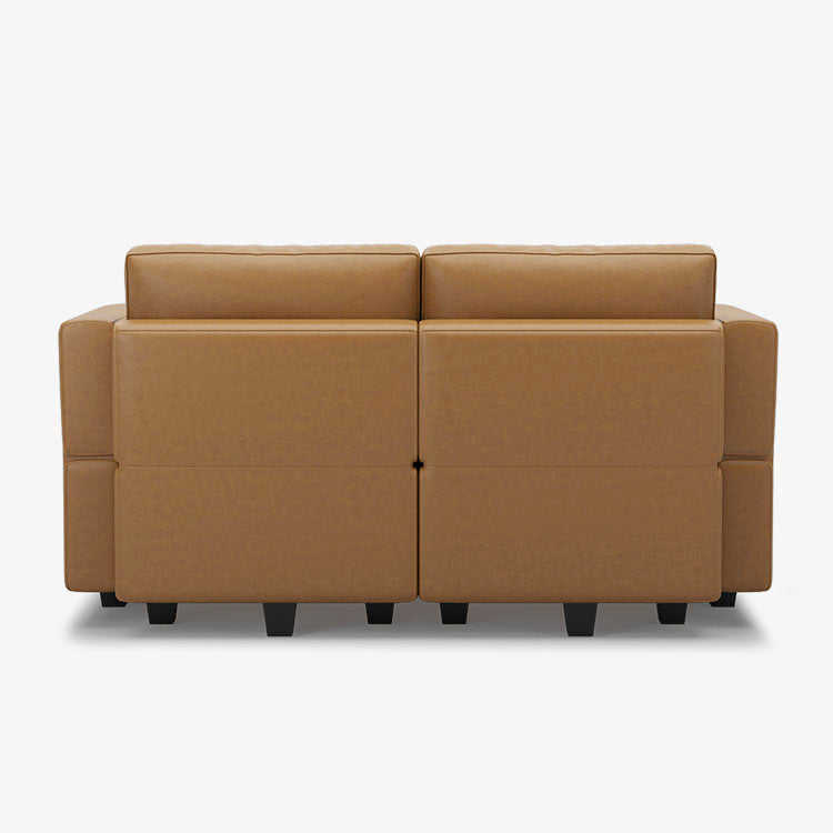 Belffin 2 Seats + 4 Sides Modular Leather Loveseat Sofa with Storage Seat