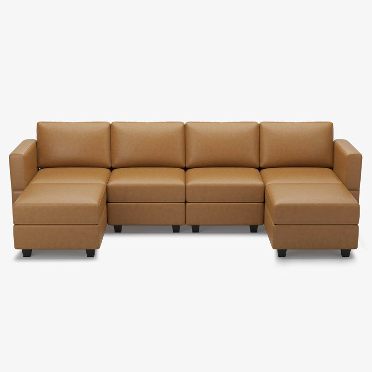 Belffin 6 Seats + 6 Sides Modular Leather Sofa with Storage Seat