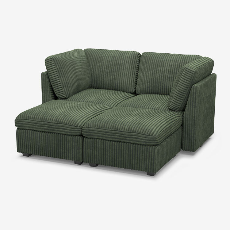 Belffin 4 Seats + 4 Sides Oversized Modular Sleeper Wide-Ribbed Corduroy Sofa with Large Storage Seat