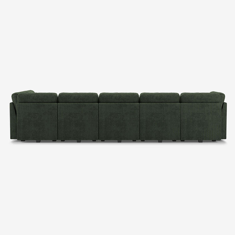 Belffin 9 Seats + 8 Sides Oversized Modular Wide-Ribbed Corduroy Sofa with Large Storage Ottoman