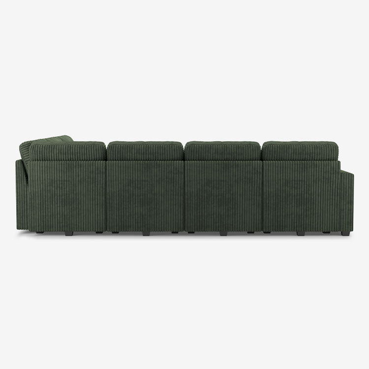 Belffin 7 Seats + 9 Sides Oversized Modular Wide-Ribbed Corduroy Sofa with Large Storage Ottoman