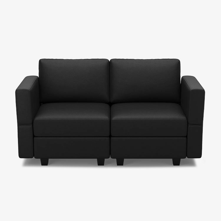 Belffin 2 Seats + 4 Sides Modular Leather Loveseat Sofa with Storage Seat