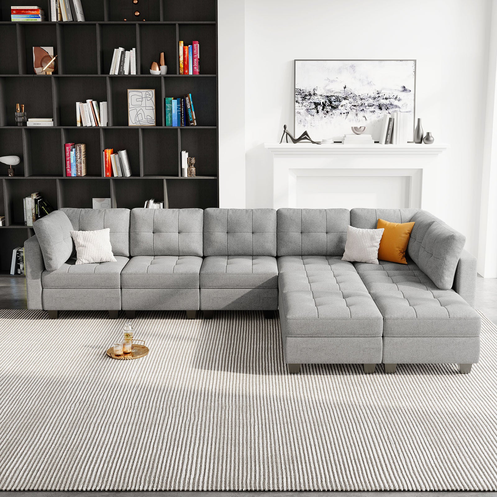 Belffin 9 Seats + 8 Sides Modular Weave Sofa with Storage Seat