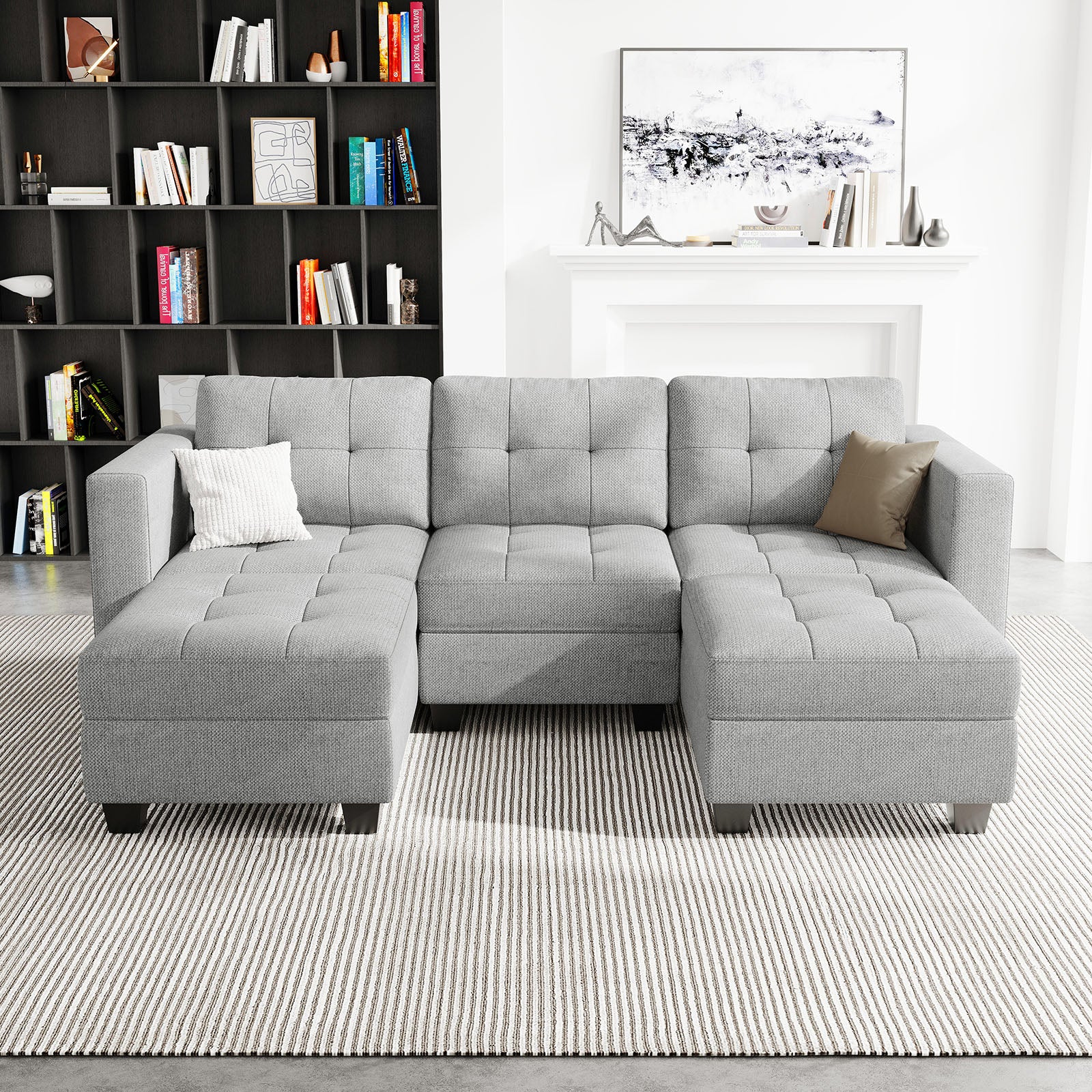 Belffin 5 Seats + 5 Sides Modular Weave Sofa with Storage Seat