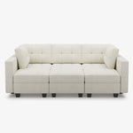 Oatmeal-Beige-/-Chenille-6-Seat-Pit-Sectional