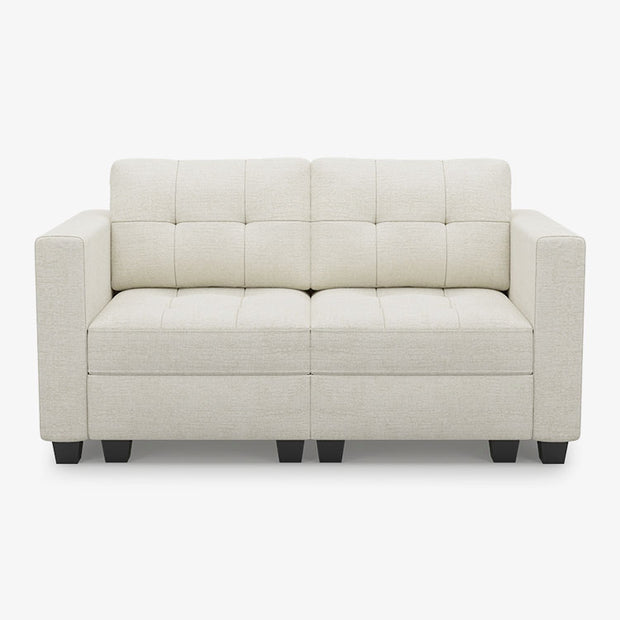 Oatmeal-Beige-/-Chenille-Loveseat