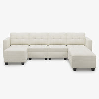 Oatmeal-Beige-/-Chenille-7-Seat-U-Shaped-Open-Sectional