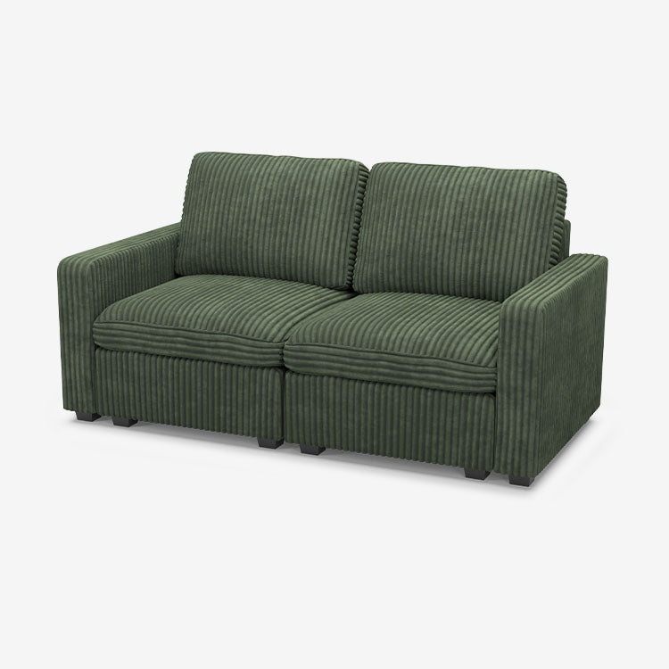 Belffin 2 Seats + 4 Sides Oversized Modular Wide-Ribbed Corduroy Loveseat Sofa with Large Storage Seat