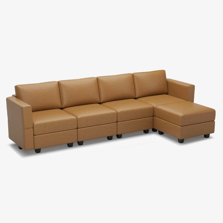 Belffin 5 Seats + 6 Sides Modular Leather Sofa with Storage Seat