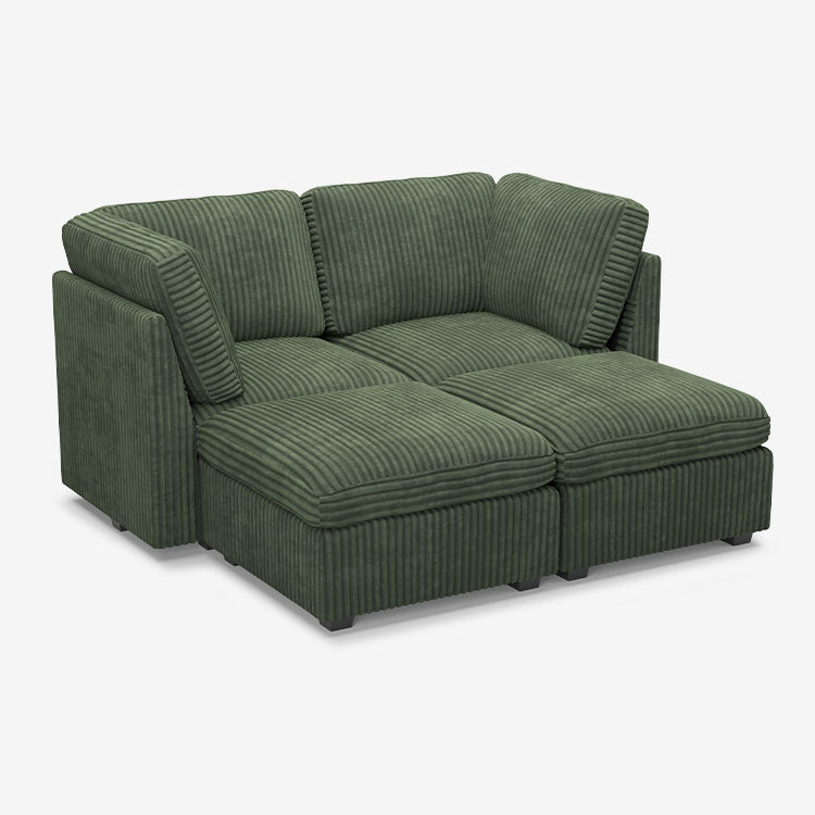 Belffin 4 Seats + 4 Sides Oversized Modular Sleeper Wide-Ribbed Corduroy Sofa with Large Storage Seat