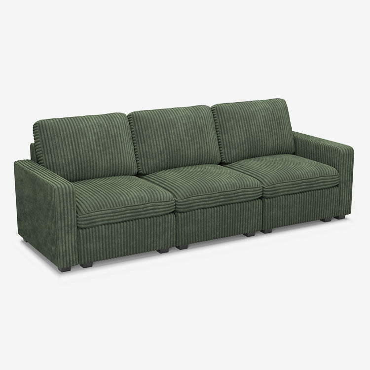Thara 3 Seats + 5 Sides Oversized Modular Wide-Ribbed Corduroy Sofa with Large Storage Seat