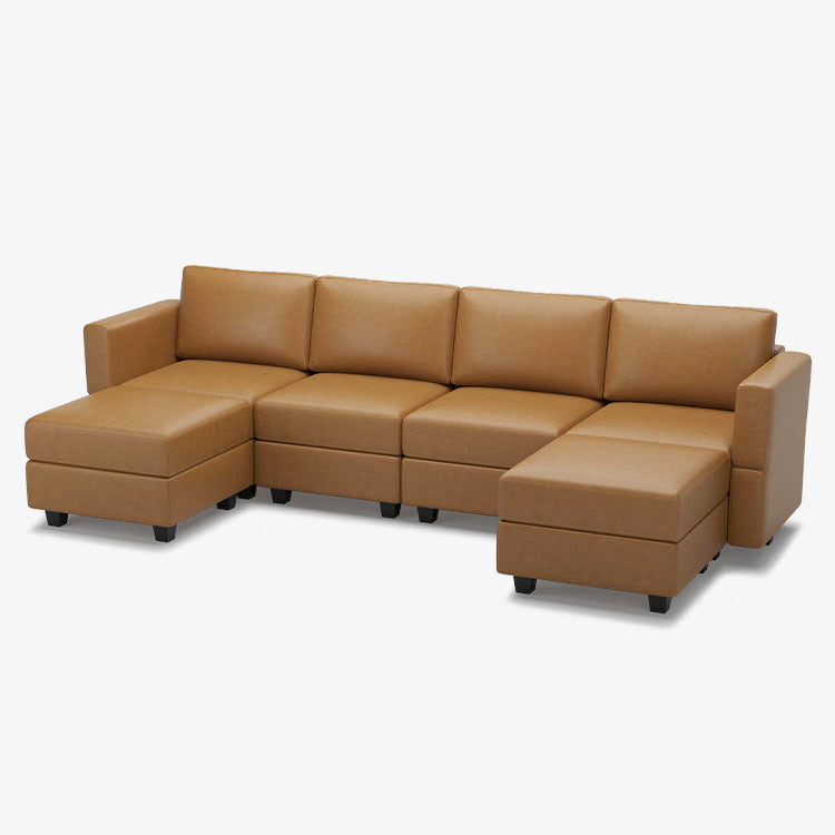 Belffin 6 Seats + 6 Sides Modular Leather Sofa with Storage Seat