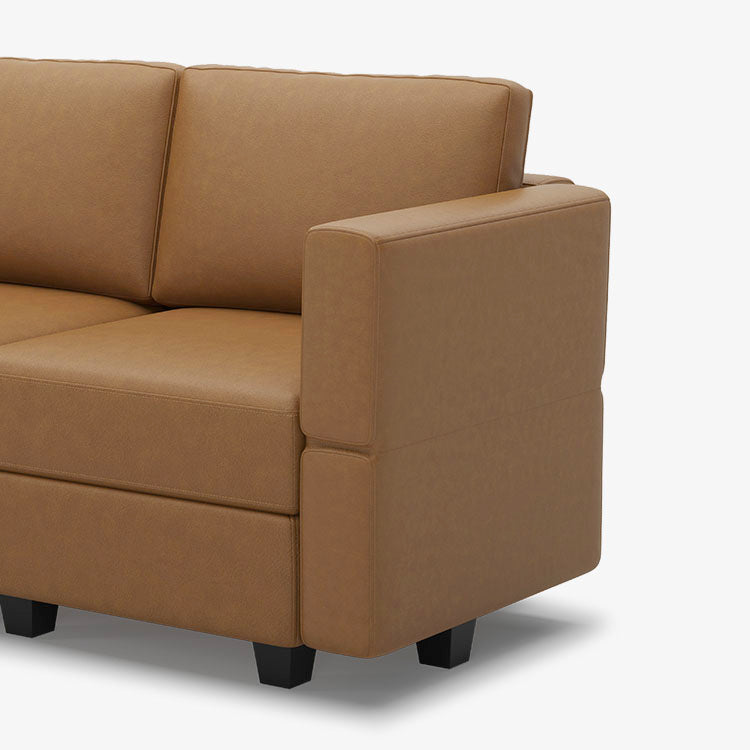 Belffin 1 Seat + 2 Sides Modular Leather Sofa with Storage Seat